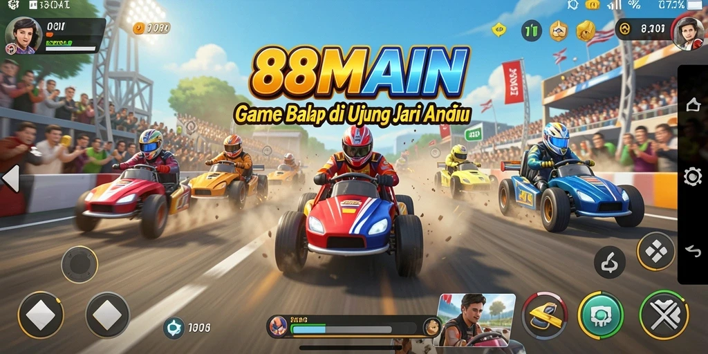 Tampilan gameplay seru pada balapan di 88MAIN.