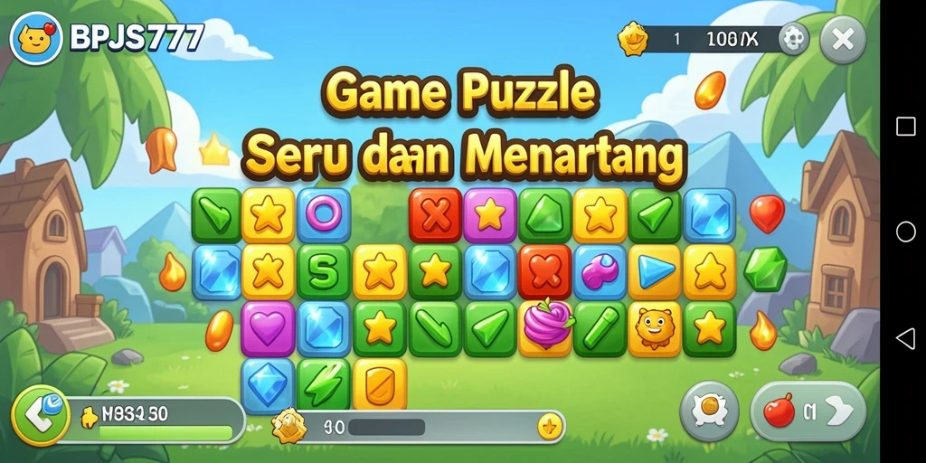 Tampilan menarik dari gameplay Match-3 BPJS777.