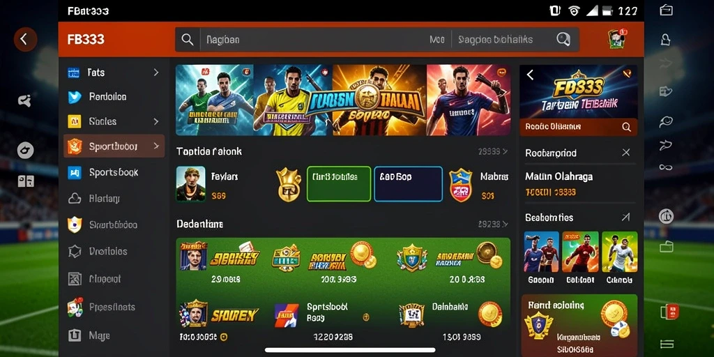 Tampilan utama FB333 saat bermain taruhan olahraga secara live.