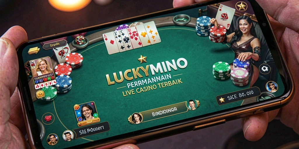 Tampilan gameplay Live Casino menarik di LUCKYMINO.