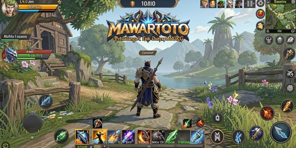 Tangkapan layar gameplay <strong>MAWARTOTO</strong> dengan pertarungan epik dan eksplorasi dunia.