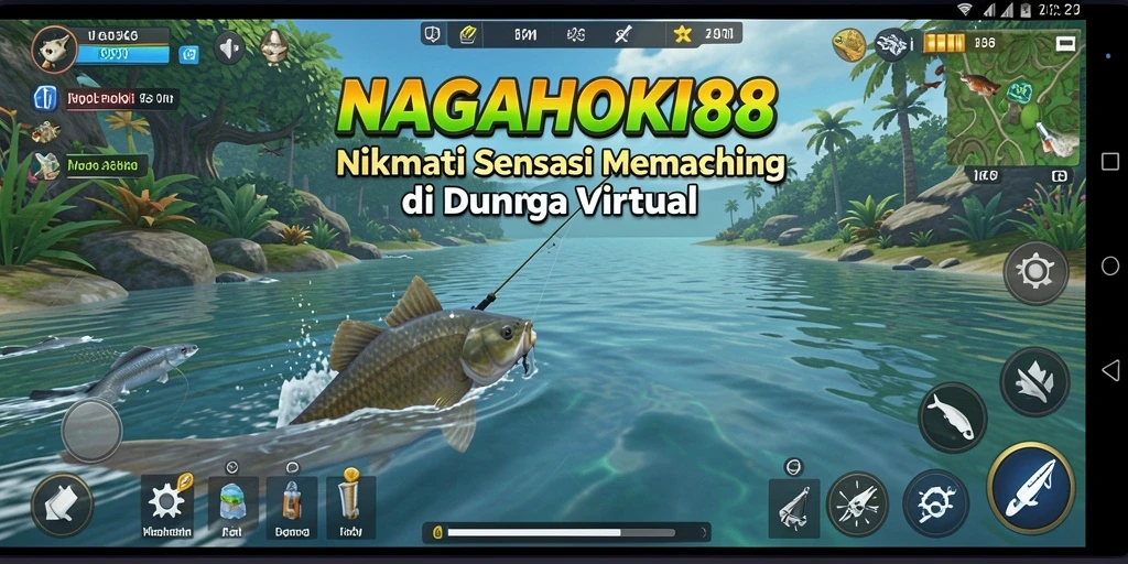 Tampilan menarik dari gameplay NAGAHOKI88 saat memancing ikan besar.
