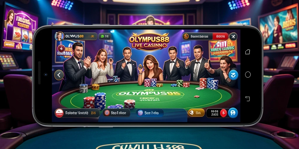 Gameplay seru OLYMPUS88 dengan dealer profesional di Live Casino.